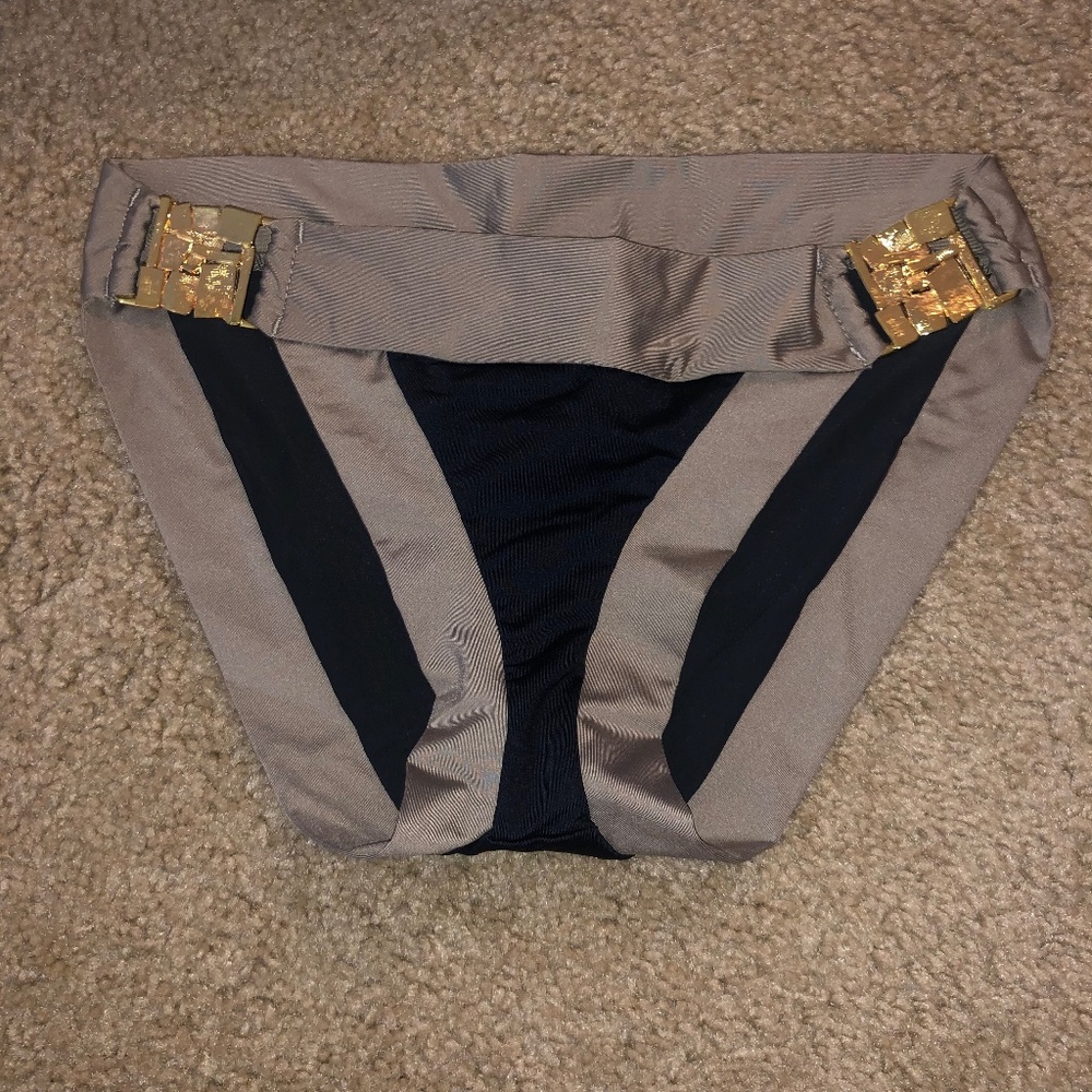 Trina Turk black gold bikini bottom size 2